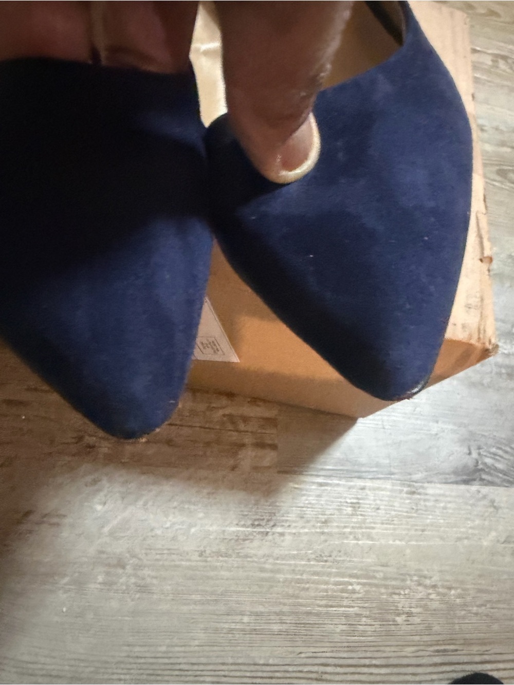 Saks Fifth Avenue Navy Suede Pointed-Toe Pumps - Women - Picture 4 of 8